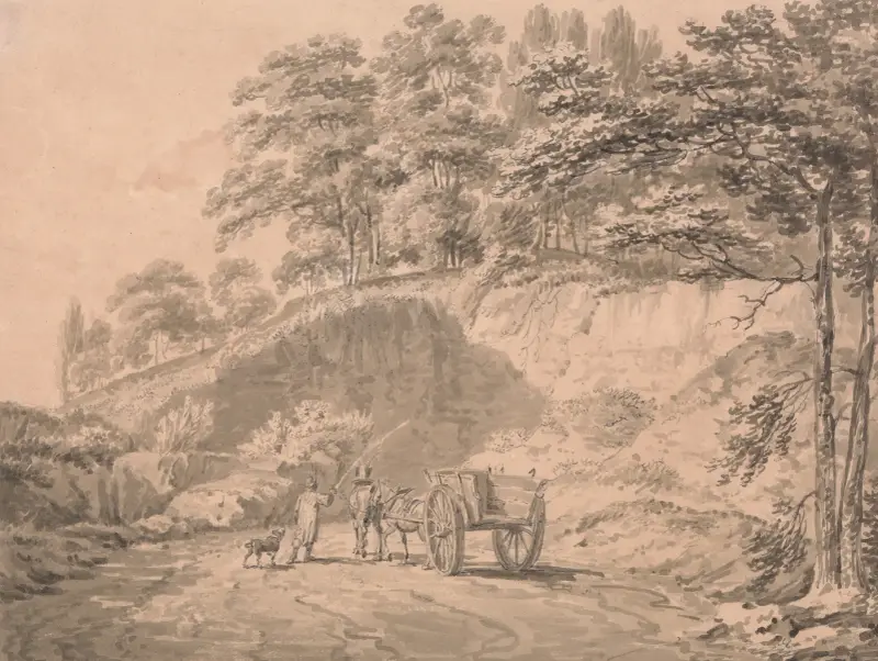 Man with Horse and Cart Entering a Quarry av Joseph Mallord William Turner