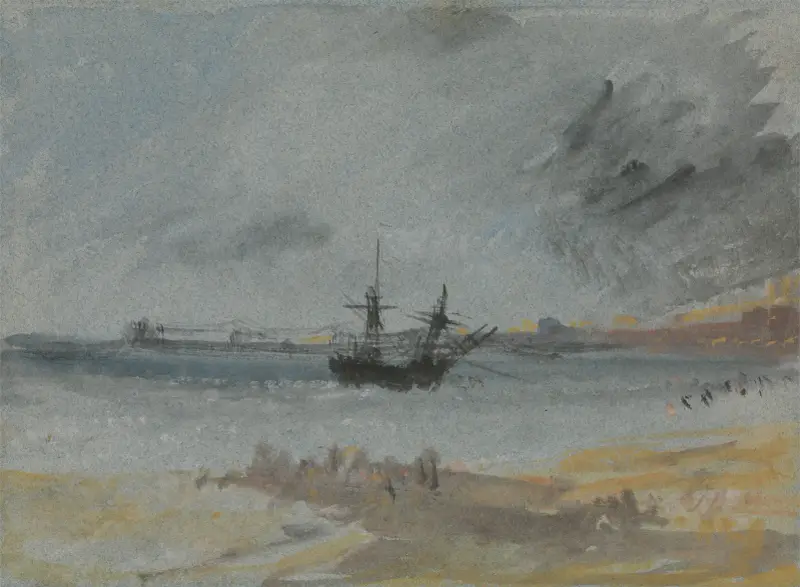 Loď na mělčině u Brightonu, Joseph Mallord William Turner