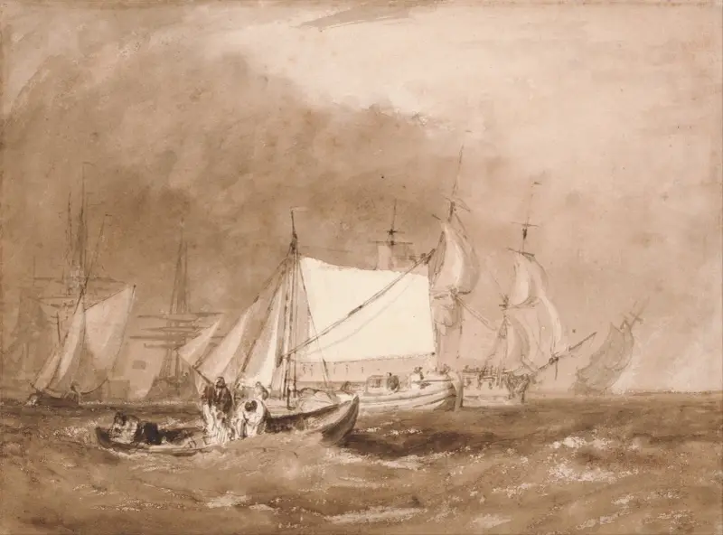 Shipping Scene, with Fishermen av Joseph Mallord William Turner