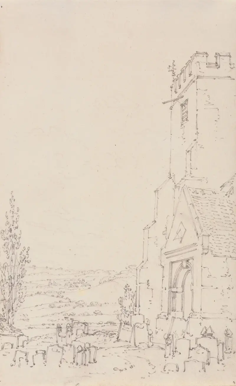 South Porch and Tower of an Unidentified Church av Joseph Mallord William Turner