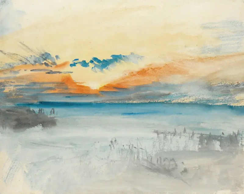 Západ slunce nad vodou, Joseph Mallord William Turner