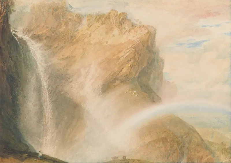 Upper Fall of the Reichenbach: Rainbow av Joseph Mallord William Turner