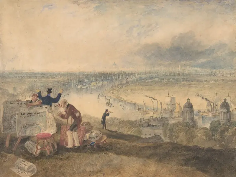 View of London from Greenwich av Joseph Mallord William Turner