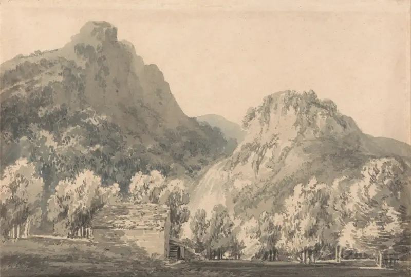 Waterfall of Lodore, Cumberland av Joseph Mallord William Turner