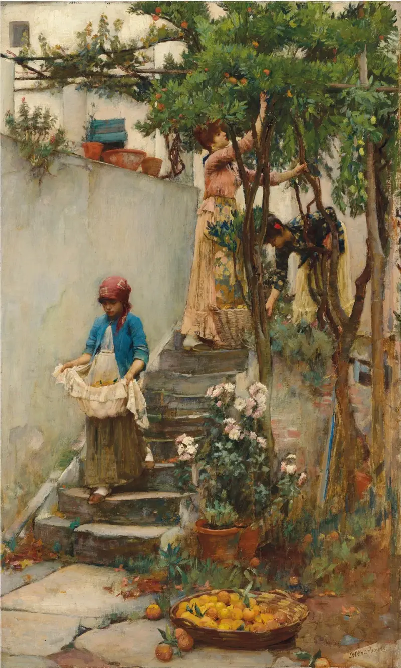 Ein Orangengarten von John William Waterhouse