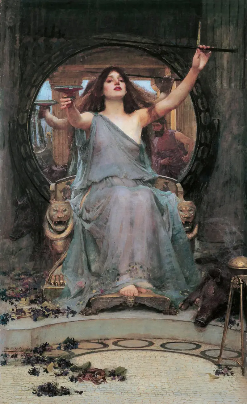 Circe Offering the Cup to Odysseus av John William Waterhouse