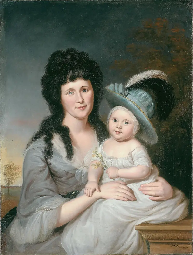 Mrs. John Nicholson (Hannah Duncan) och John Nicholson, Jr. av Charles Willson Peale