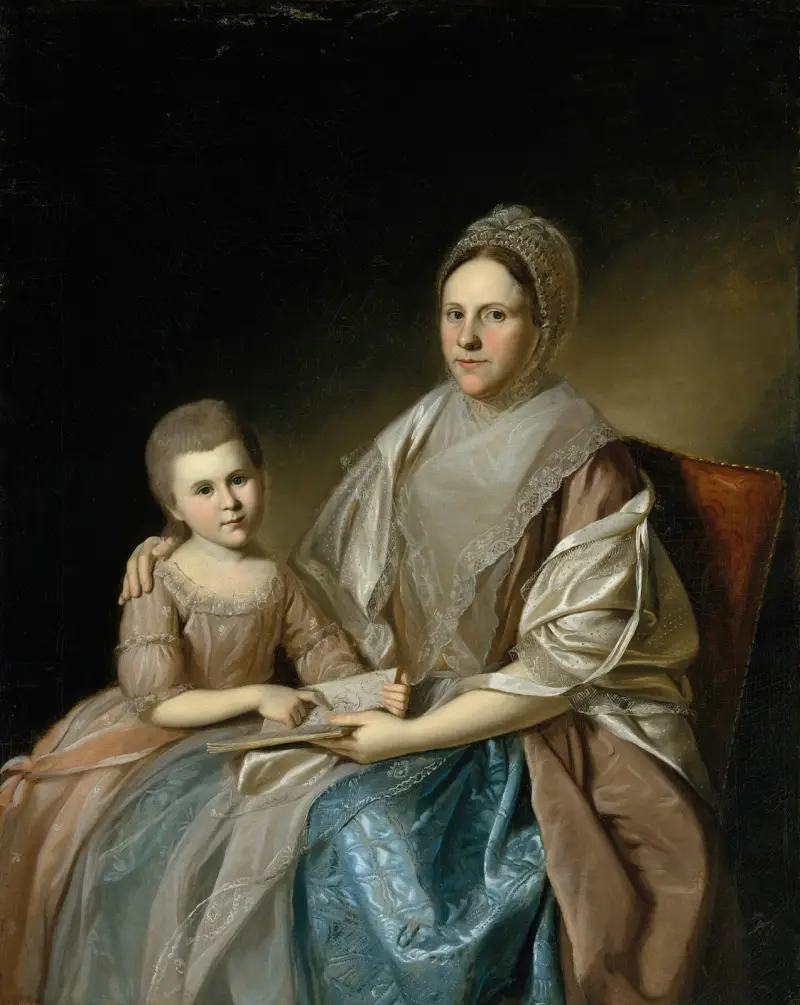 Mrs. Samuel Mifflin and Her Granddaughter Rebecca Mifflin Francis av Charles Willson Peale