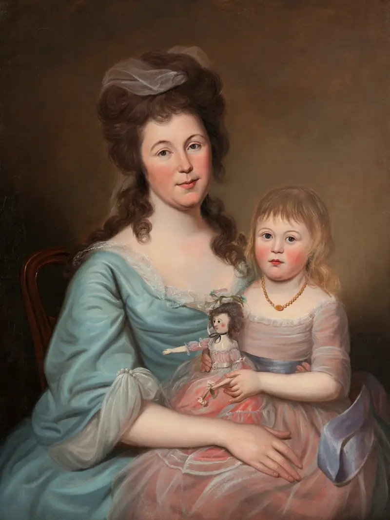 Peggy Sanderson Hughes and her Daughter av Charles Willson Peale