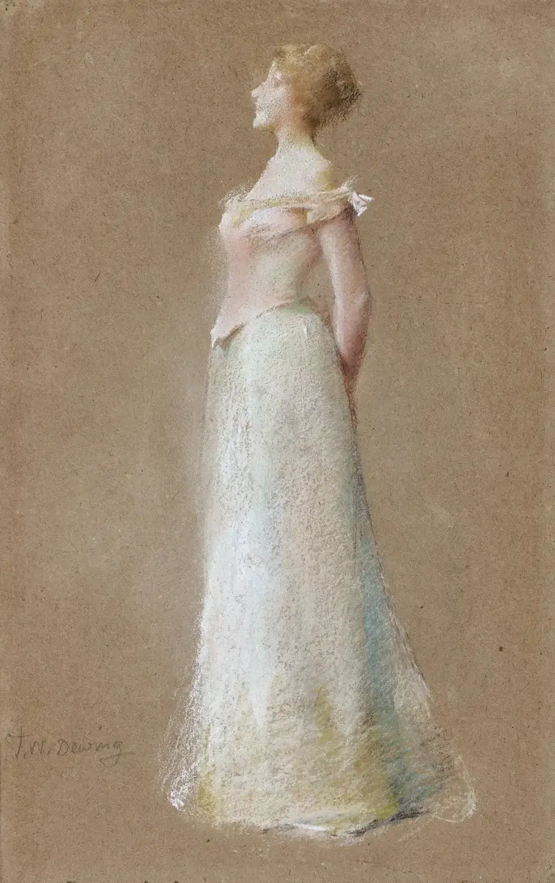 Harmoni i rosa och grått av Thomas Wilmer Dewing