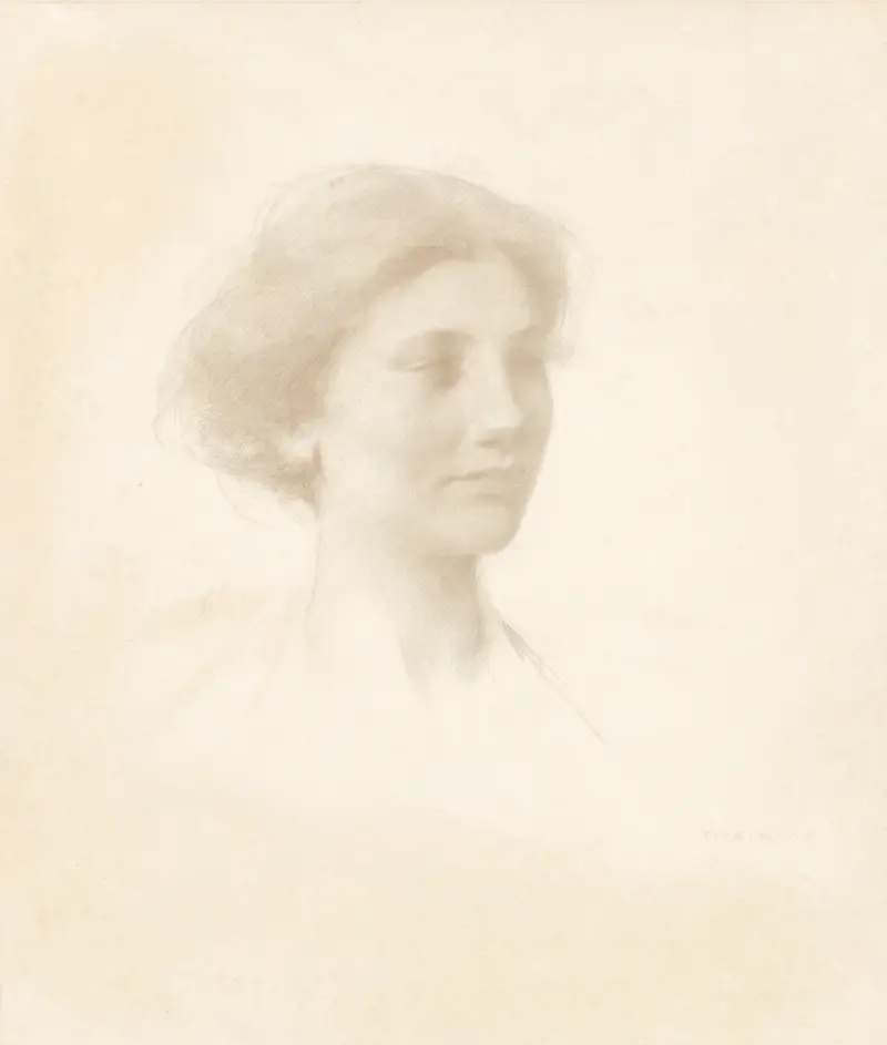 Head of a Girl, 1909 av Thomas Wilmer Dewing