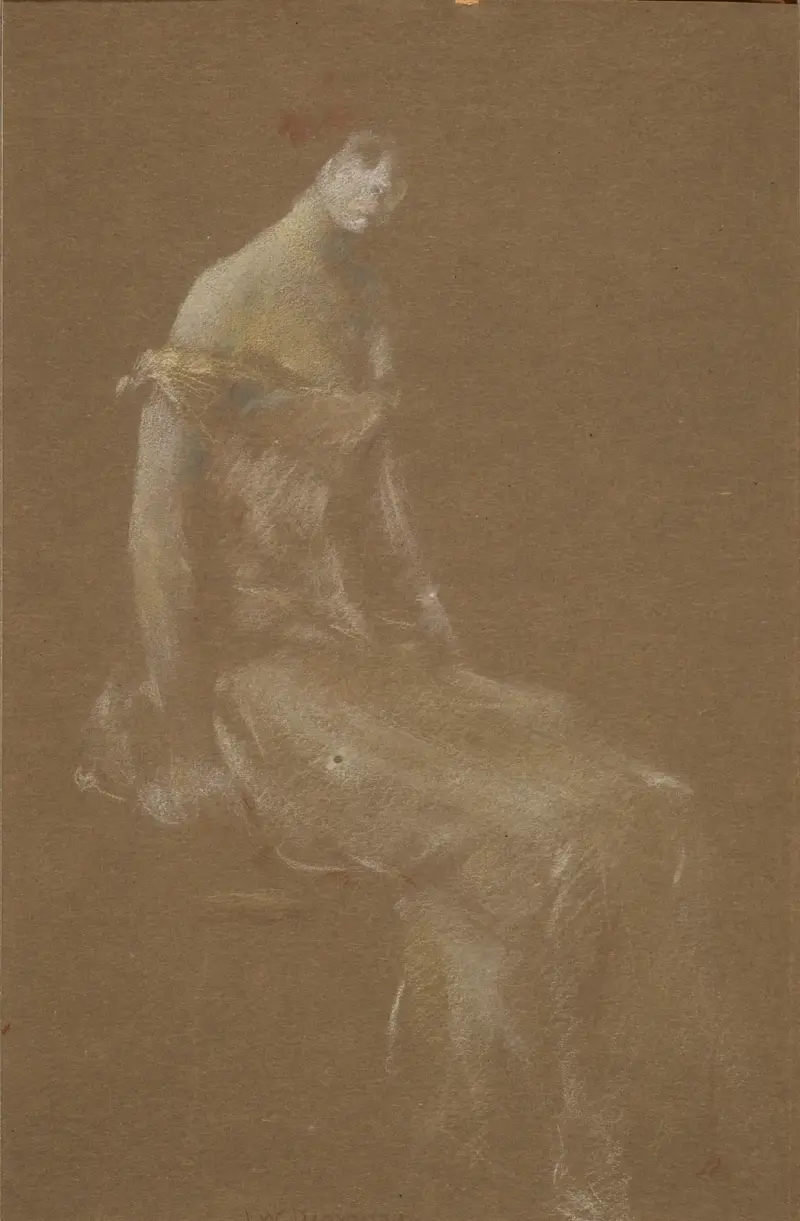 Porträtt av en dam i rosa #3 av Thomas Wilmer Dewing