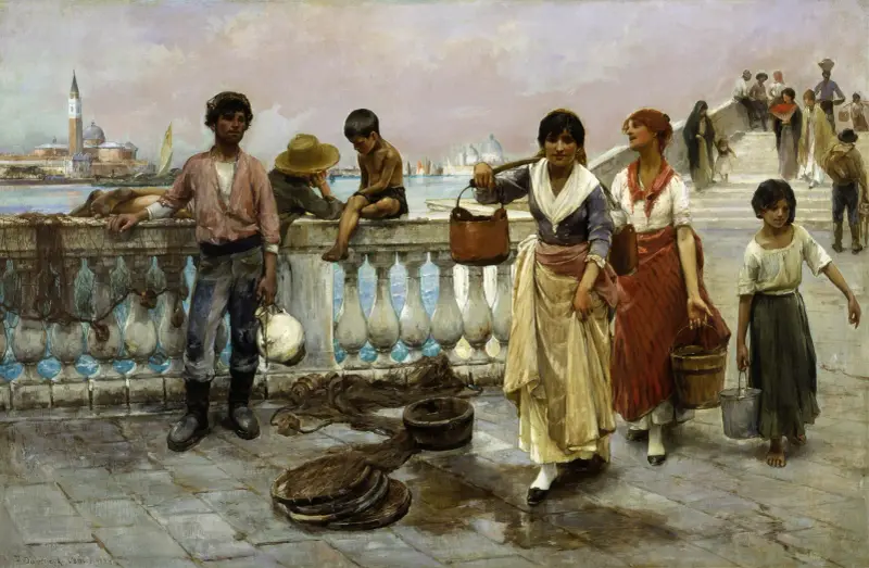 Water Carriers, Venice av Thomas Wilmer Dewing