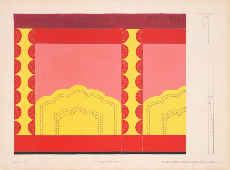 Design for unidentified restaurant, possibly Dunhall’s Restaurant, New York, NY. av Winold Reiss