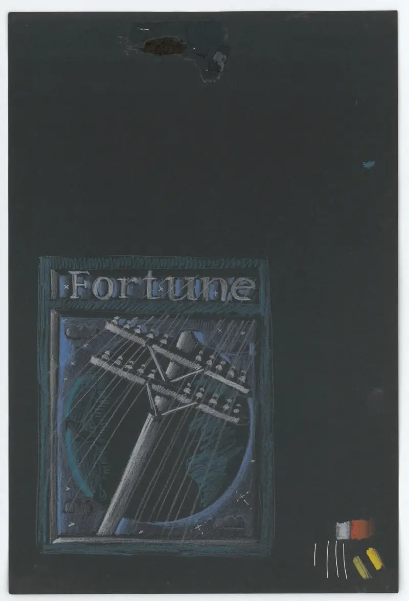 Graphic designs for Fortune magazine.] [Studies for cover drawn on black paper av Winold Reiss