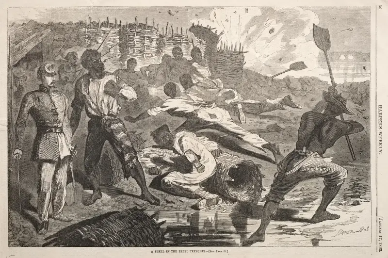 A Shell in the Rebel Trenches av Winslow Homer