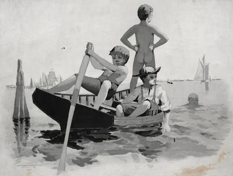 Boys Swimming, Gloucester Harbor av Winslow Homer