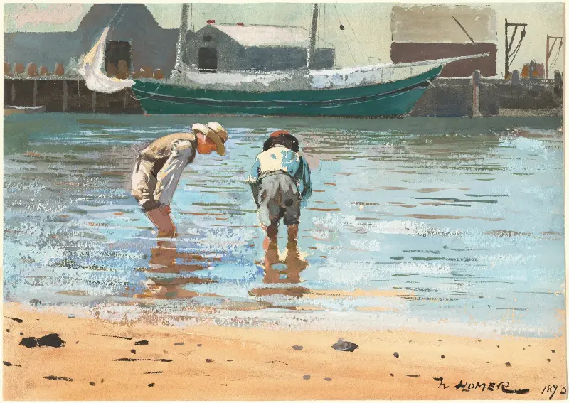 Jungen beim Waten von Winslow Homer