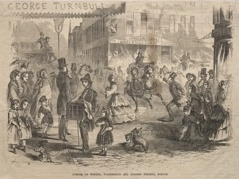 Corner Winter, Washington and Summer Streets, Boston av Winslow Homer