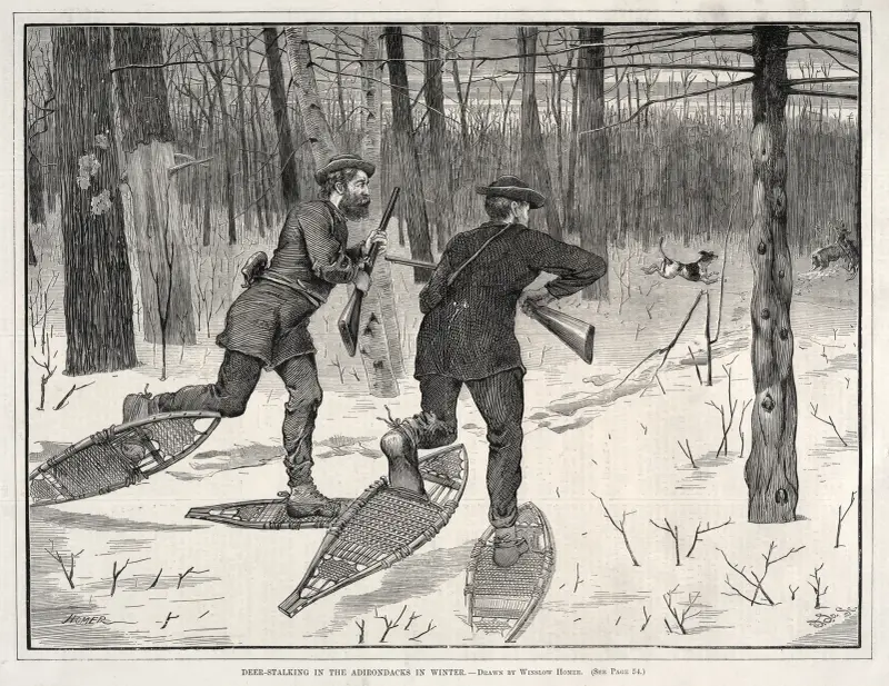 Deer Stalking in the Adirondacks in Winter av Winslow Homer