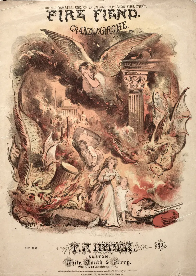Fire Fiend – Sheet Music Cover av Winslow Homer