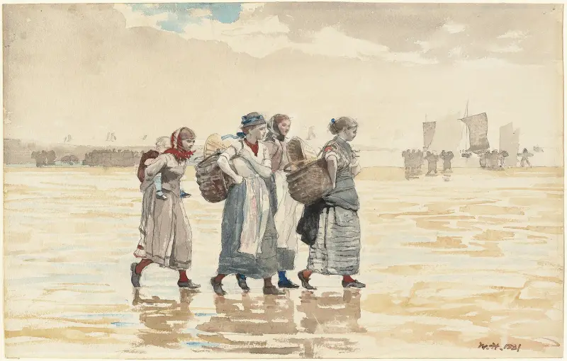 Four Fishwives on the Beach av Winslow Homer
