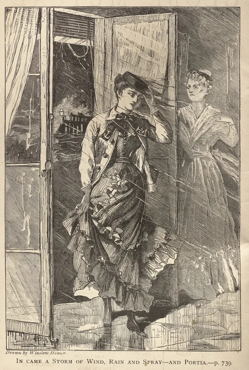 In Came a Storm of Wind, Rain and Spray – and Portia, 1869 – nr 1 av Winslow Homer
