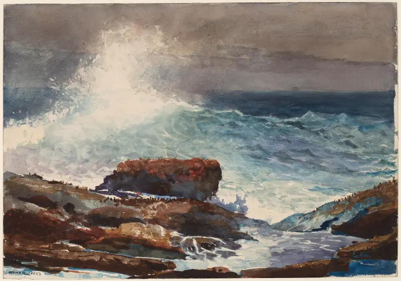 Hereinbrechende Flut, Scarboro, Maine von Winslow Homer