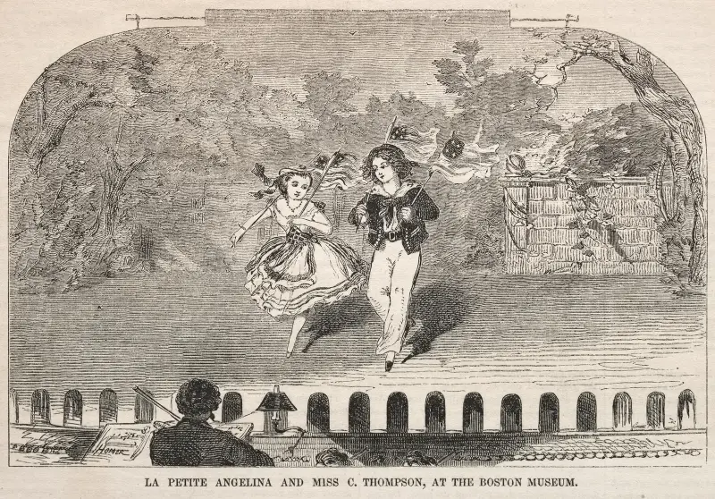 La Petite Angelina and Miss C. Thompson, at the Boston Museum av Winslow Homer