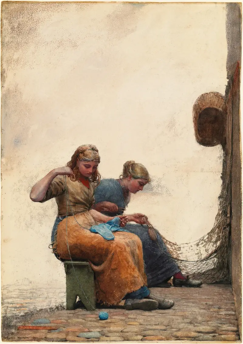 Łatanie sieci, Winslow Homer