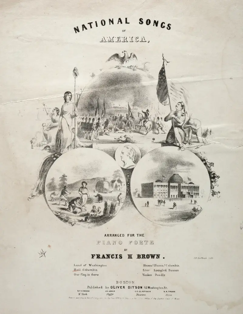 National Songs of America – Sheet Music Cover av Winslow Homer