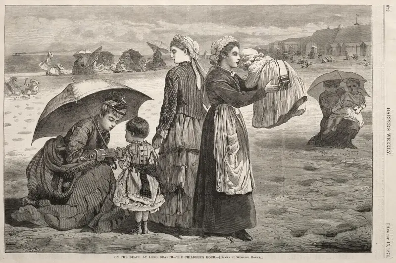 On the Beach at Long Branch – The Children’s Hour av Winslow Homer