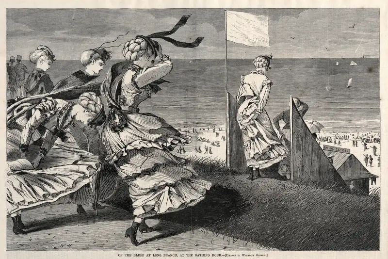 On the Bluff at Long Branch, at the Bathing Hour av Winslow Homer