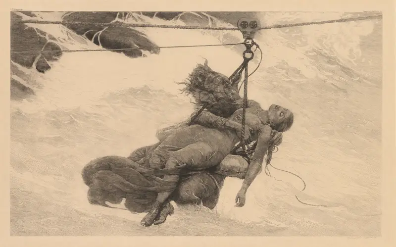 Zachráněn, Winslow Homer