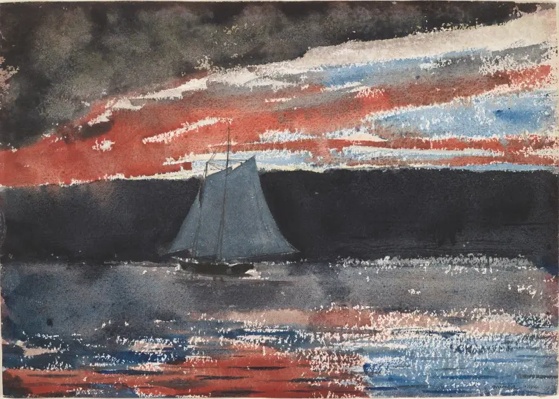 Szkuner o zachodzie słońca, Winslow Homer
