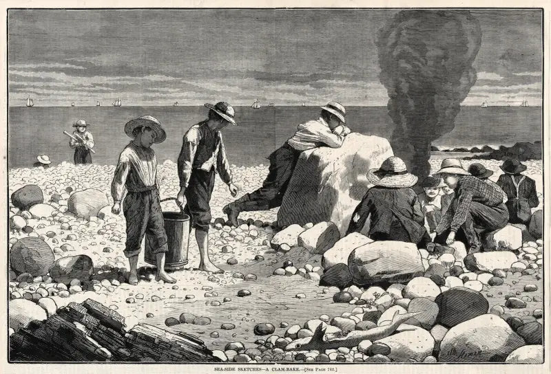 Seaside Sketches – A Clam-Bake av Winslow Homer