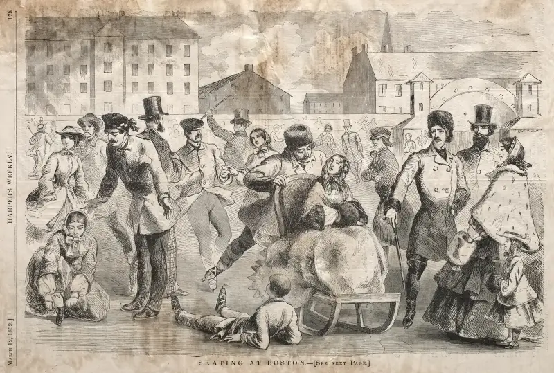 Skating at Boston av Winslow Homer