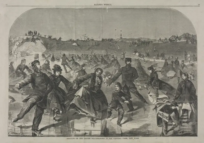 Schlittschuhlaufen auf dem Damen-Teich im Central Park, New York von Winslow Homer