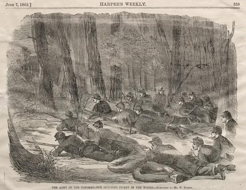 Die Armee des Potomac – Unser vorgeschobener Posten im Wald von Winslow Homer