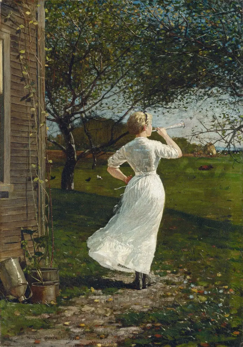 Das Abendhorn (Hornblasen am Meer), 1870 – Nr. 1 von Winslow Homer
