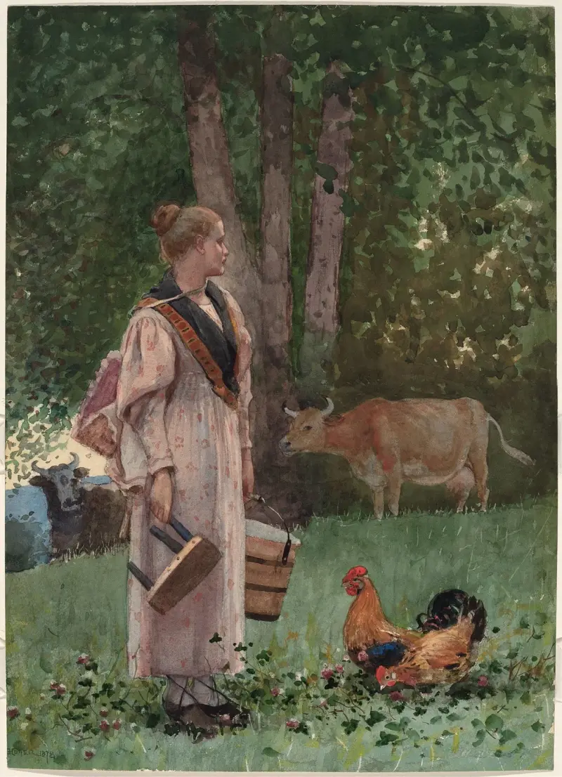 The Milk Maid av Winslow Homer