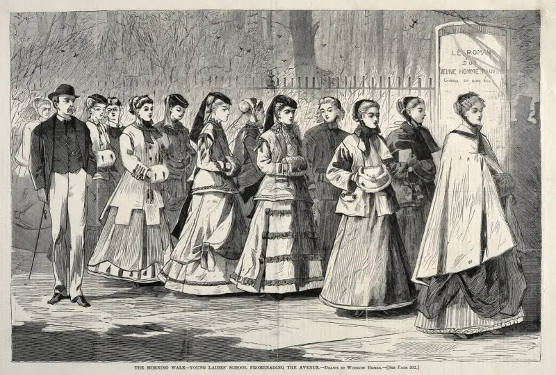 The Morning Walk – Young Ladies’ School Promenading the Avenue av Winslow Homer