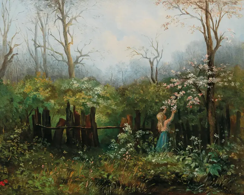 Mädchen im Garten von Olga Wisinger-Florian
