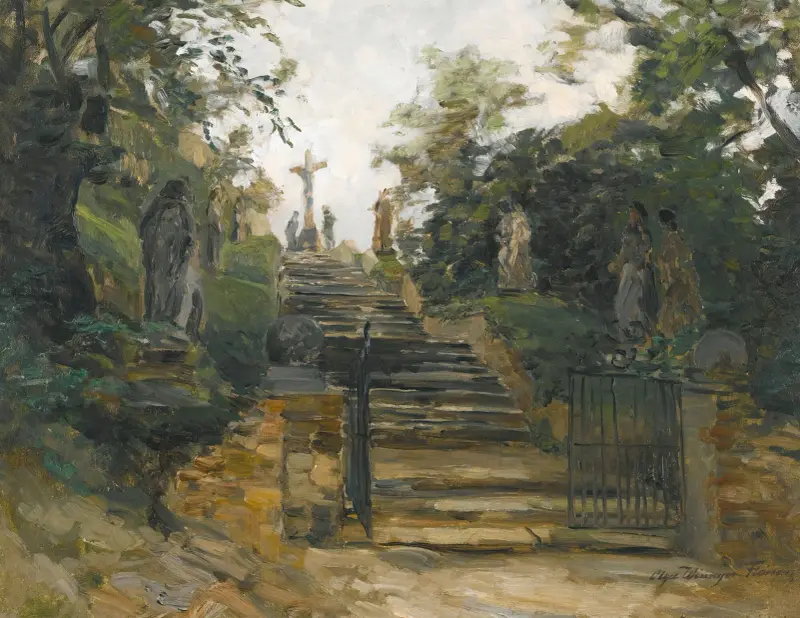 The Bisamberg Near Vienna av Olga Wisinger-Florian