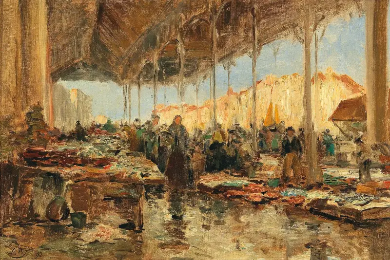 Fiskmarknaden i Venedig av Olga Wisinger-Florian