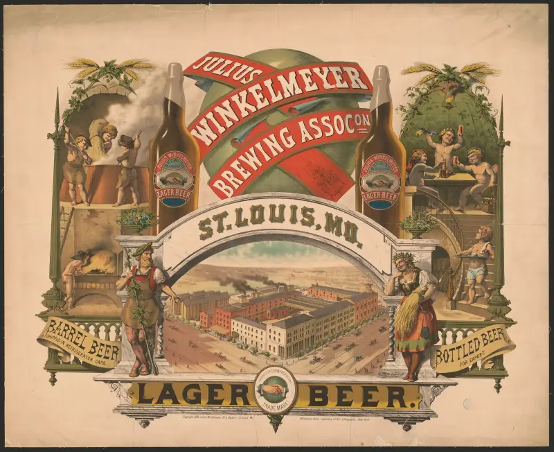 Julius Winkelmeyer Brewing Assocon, St. Louis, MO., lager beer, 1880 – nr 1 av Wittemann Bros.