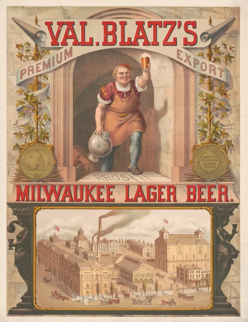 Val. Blatz’s premium export, Milwaukee lager beer, 1879 – nr 2 av Wittemann Bros.