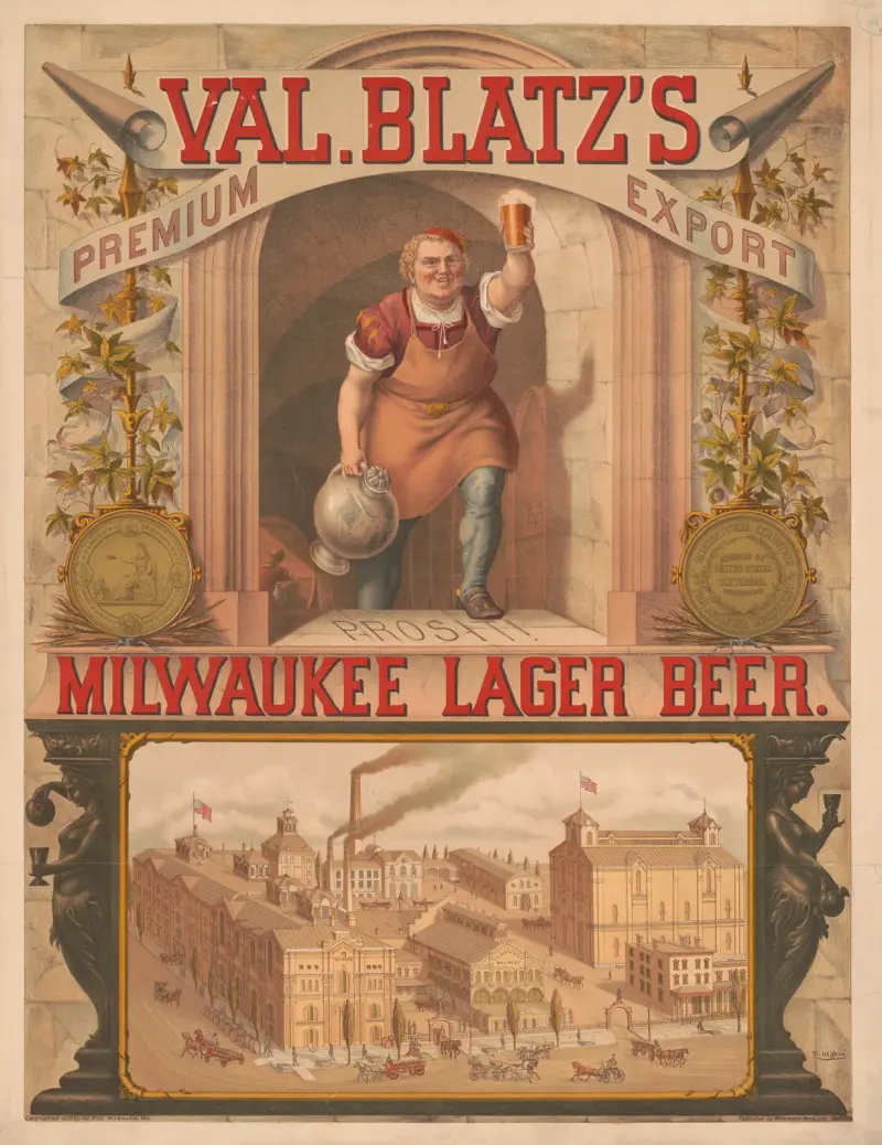 Val. Blatz’s premium export, Milwaukee lager beer, 1879 – nr 1 av Wittemann Bros.