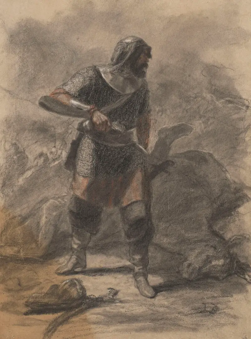 Armoured Companion with a Battle in the Background av Wojciech Gerson