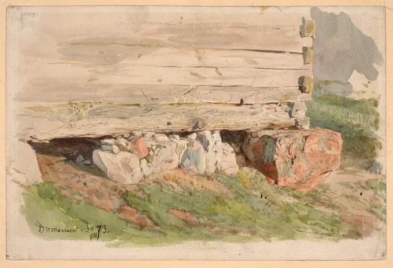 Die Fundamente des Getreidespeichers in Domaniewo von Wojciech Gerson